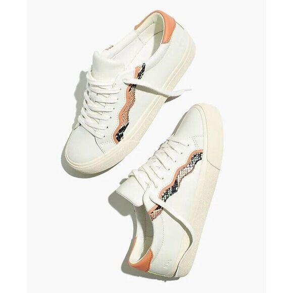 Madewell Sidewalk Low-Top Sneakers in Snake Embossed Leather: Wave Edition 6.5 - Picture 1 of 8